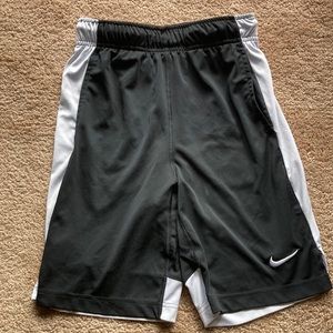Black and white kid’s basketball shorts